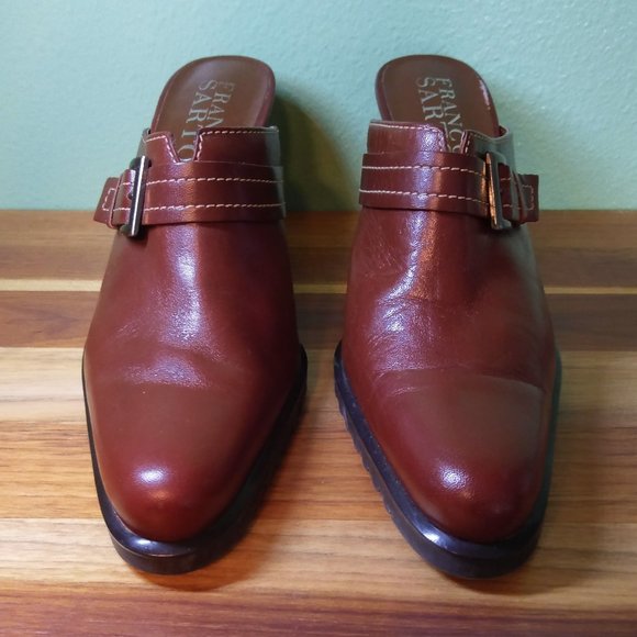 FRANCO SARTO Brown Leather Mules - 7.5 M - Picture 10 of 11